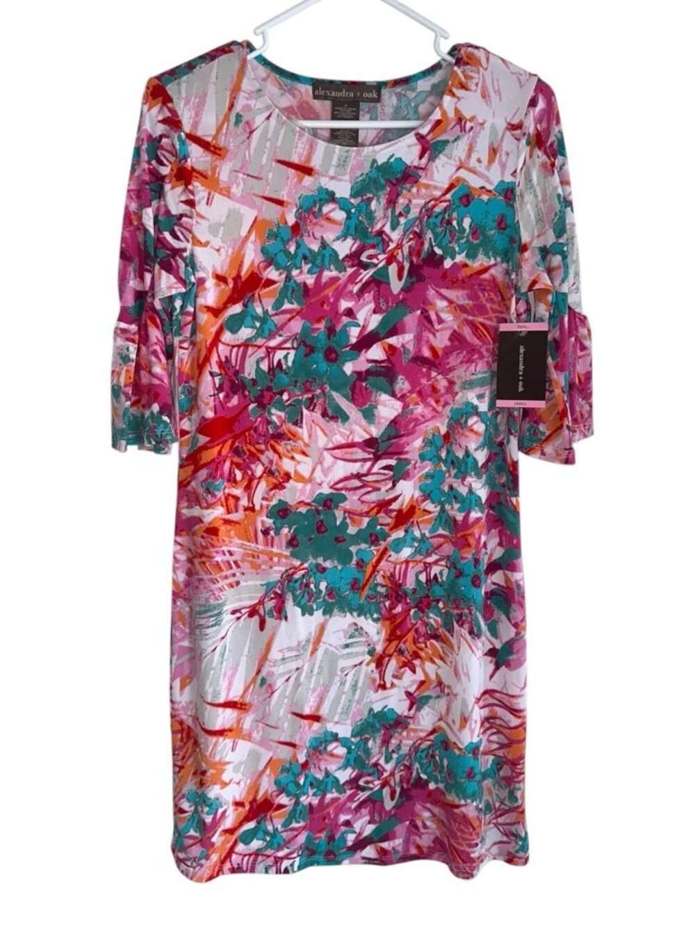 NWT Alexandra + Oak Dress Sz S Retro Shift Coquette Indie Sheath Cottage Pink